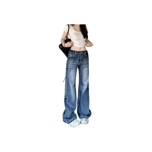 MUCCHIC Винтажные синие женские джинсы