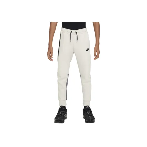 nike Sportswear Tech Fleece Вязаные Тренировочные Штаны Светлый Костный Темно-Серый Черный Свет Английский Коричневый Подростки