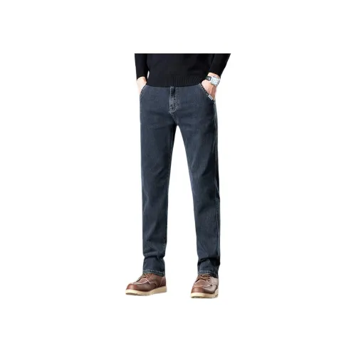 MENING Синий Серый Унисекс Джинсы