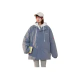 Синий хлопковый пуховик