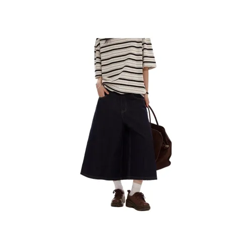 MORii Темно-синие унисекс джинсовые шорты