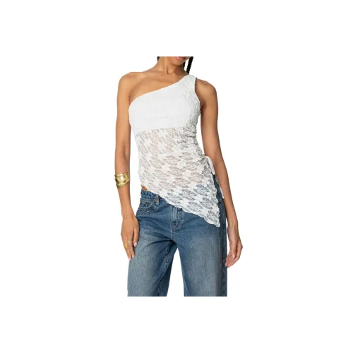 Edikted Lacey Прозрачный Асимметричный Топ с Шнурком CROP TOP Женский