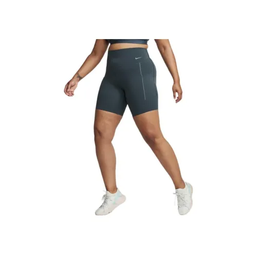 nike Спортивные шорты Женские Темно-серый Зеленый