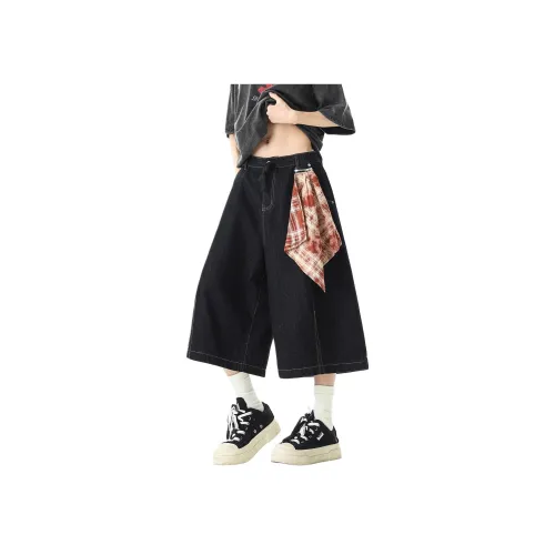 UOOHE Черные Унисекс Джинсовые Шорты