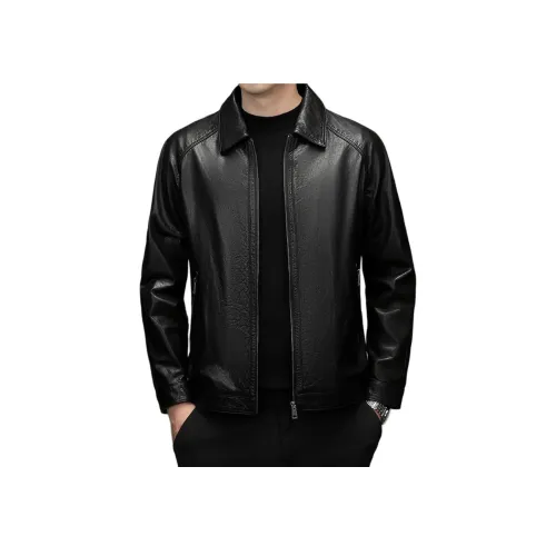 H YXIANG Кожа Куртка Унисекс Женская