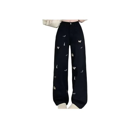 Wooden Rabbit Черные Женские Джинсы