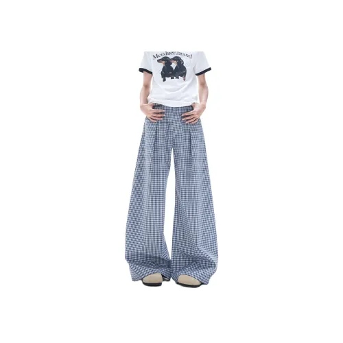 DOGANSON Сине-белая клетка Унисекс Повседневные брюки
