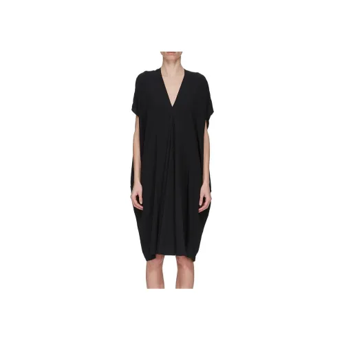RICK OWENS Black Женские Короткие Платья с Рукавами