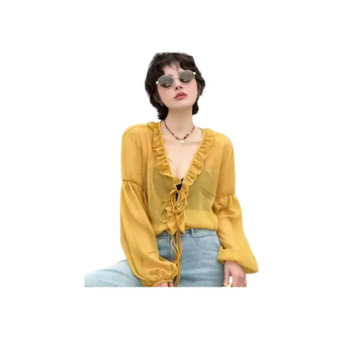 Wbwq Желтые Женские Рубашки