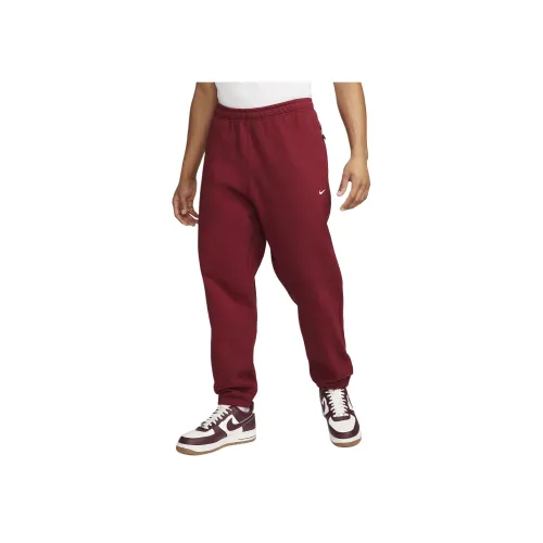 Nike Solo Swoosh Вязаные Тренировочные Штаны Мужские Темно-Красные