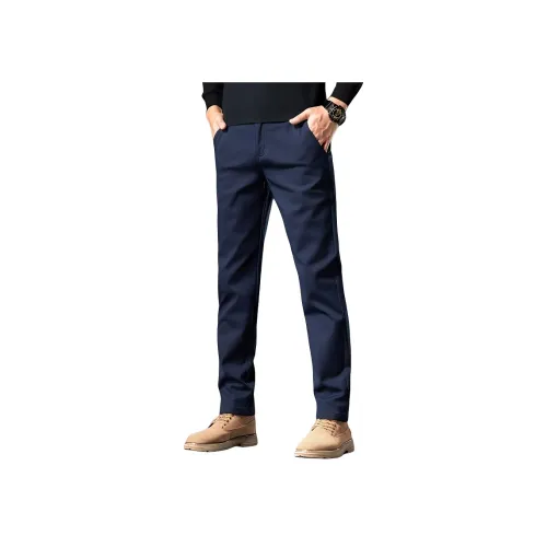 BINGSHENG Темно-синие мужские повседневные штаны