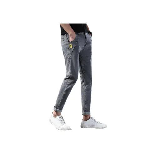 YUQIAN Серый Мужские Джинсы