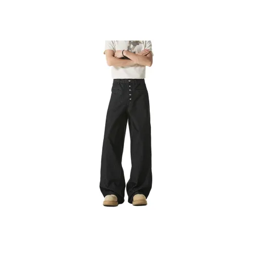 W7H1 Черный Унисекс Джинсы