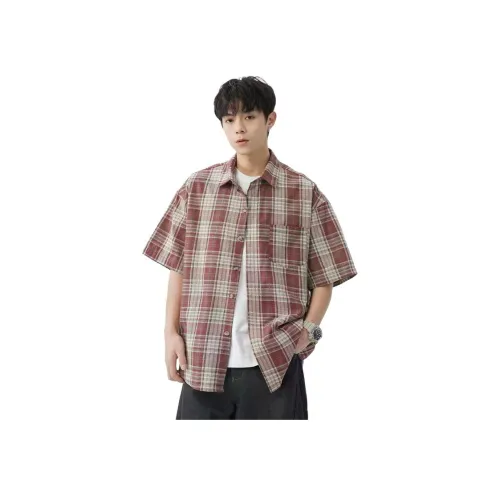 SINKACME Red Men's Shirts SINKACME Красные Мужские Рубашки