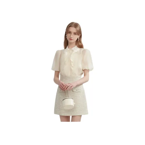 Caroline Шифон Рубашка Женская Светло-Желтая