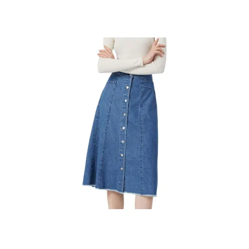 Hush Puppies Denim Long Skirt Women's Blue Хуш Пуппи Деним Длинная Юбка Женская Синяя