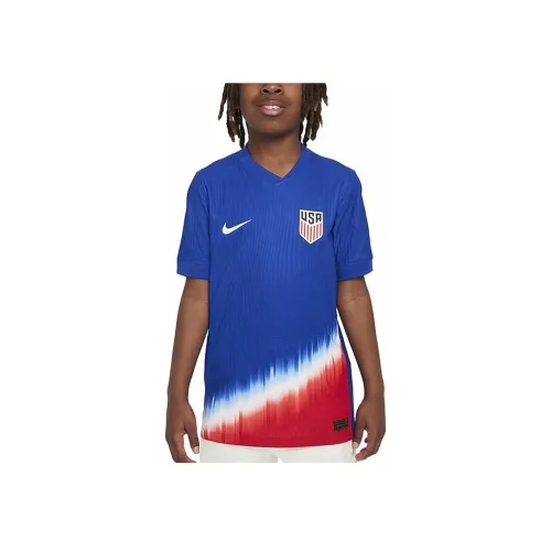 nike USMNT 2024 Юность Match Гостевой Джерси T Рубашка Синий Детский