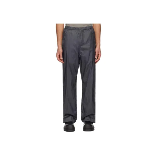 AMOMENTO SS24 Эластичные брюки Повседневные брюки Мужские Темно-синий Морской синий