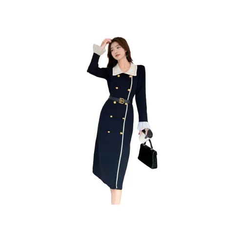 AURORA MUSE Длинное платье с длинными рукавами женское