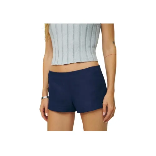 Reformation Июнь Низкий Шов Льняные Ткань Короткие Повседневные Шорты Женские