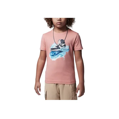 Jordan AJ1 T-Shirt Rust Pink Children Aged 3-7 Years