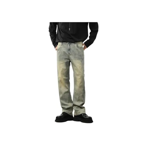 GEOREFOOL K1162 Желтый Грязь Унисекс Джинсы