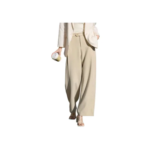 Mo Han Yi Mei Повседневные брюки Женские Бежевые