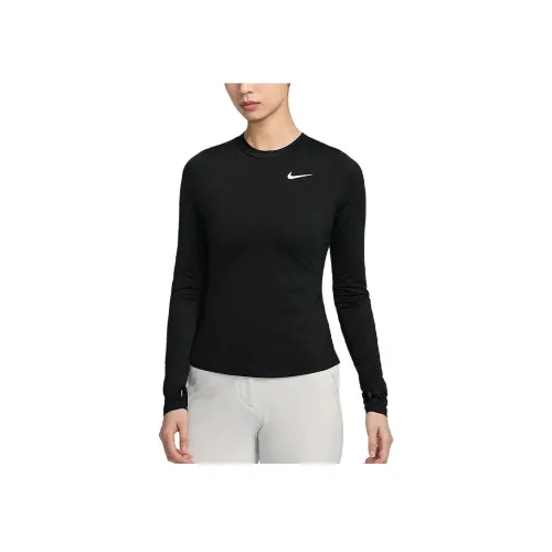 NIKE Dri Fit UV Победа Черный/Белый Женская одежда для гольфа