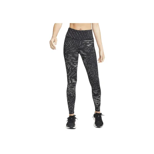 Nike RUN Division Fast Леггинсы Женские Черный Атомный Оранжевый