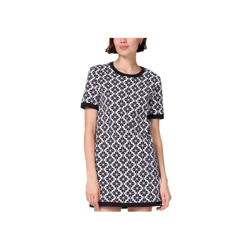 Kate Spade SS25 Короткий рукав Платье Женское Черно-белое