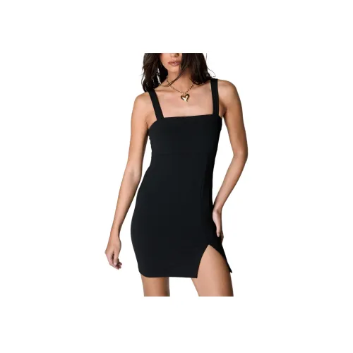 NASTY GAL Воротник-в-V Тело-компрессионное Мини-платье Платье-комбинация Женское Черное