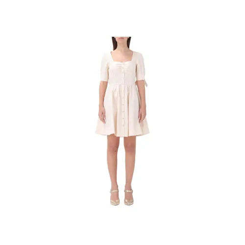 PINKO Розовые Женские Платья с Короткими Рукавами