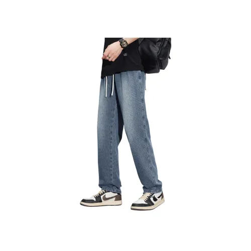 PWUE Винтажные синие унисекс джинсы