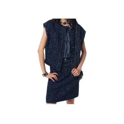 CHANEL 25P Spring Summer Preview Коллекция Повседневные Короткие Юбки Женские Синие