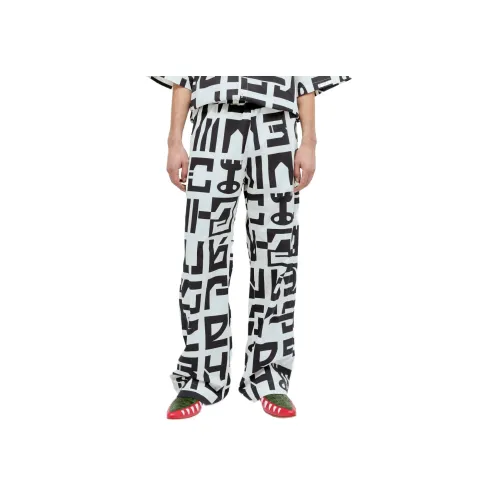 WALTER VAN BEIRENDONCK Черный Белый Мужские Повседневные Штаны