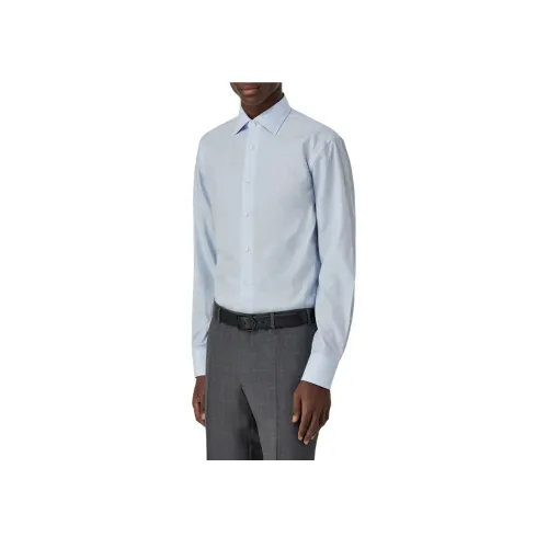 Canali Светло-Синие Мужские Рубашки