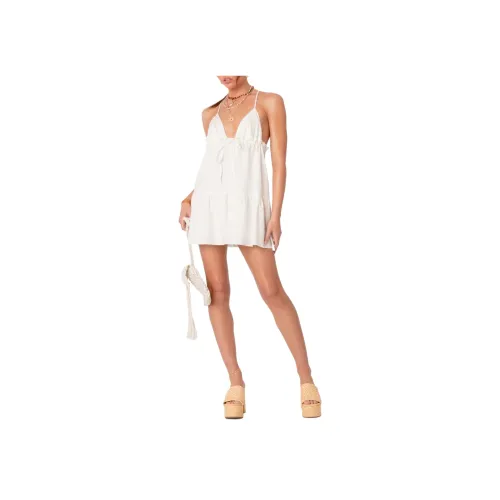Edikted Babydoll Linen LOOK Mini Dress Slip Dress Women's