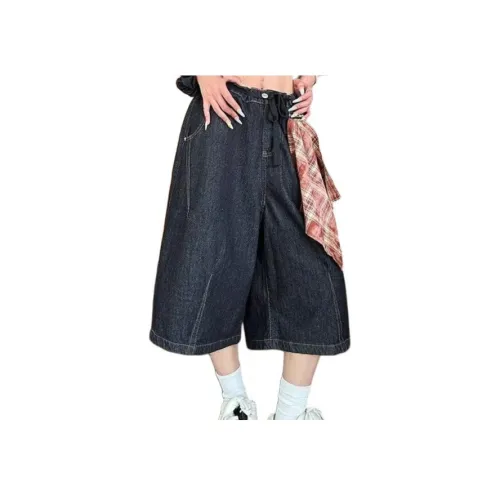 YEARNED Темно-синие женские джинсовые шорты