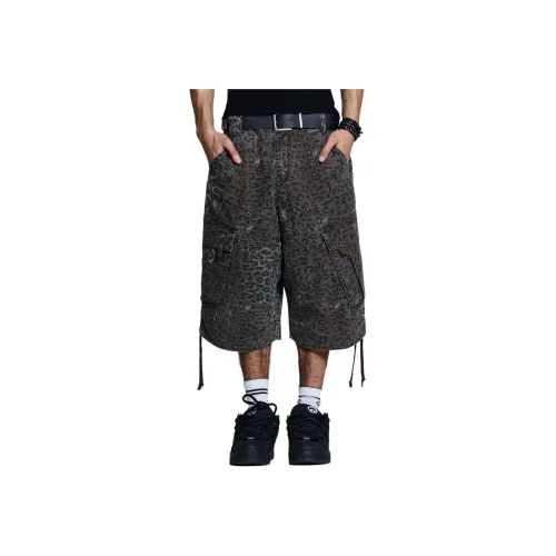 Jaded London Уголь Леопард Cadet Baggy Shorts Повседневные шорты Мужской