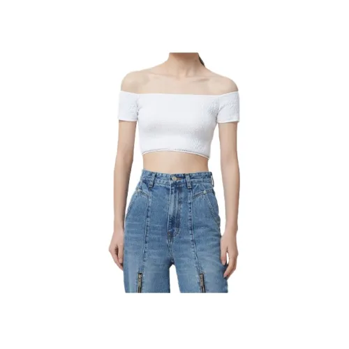 WE11DONE Белый Женский Топ без бретелек