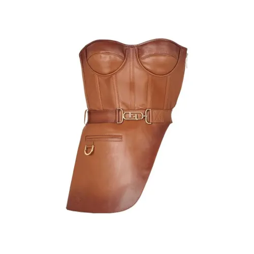 FENDI FW22 Без бретелей Топ Женский Коричневый