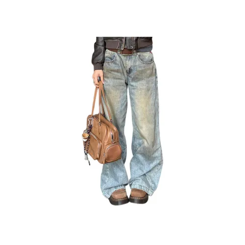 NEVER RULE Грязные Окрашенные Синие Унисекс Джинсы