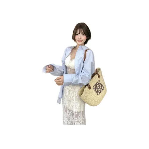 MUCCHIC Blue Women's Shirts MUCCHIC Синий Женские Рубашки