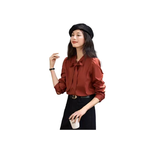 MOHANYIMEI Ржаво-красные Женские Рубашки