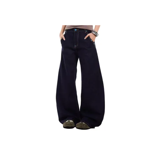 YIWANSHIDUO Темно-синий Унисекс Джинсы