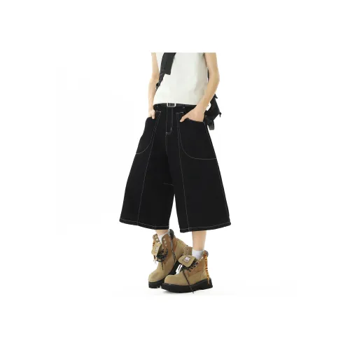 SONGXIER Черные унисекс джинсовые шорты