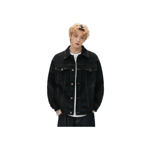 ALL IN Оригинальный Черный Деним Мужские Джинсовые Куртки