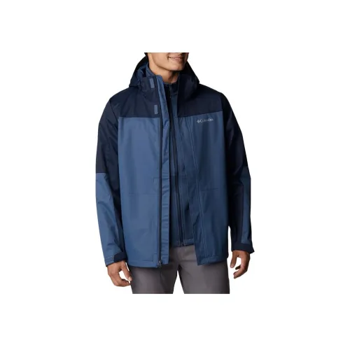 Columbia совместный бренд Поход Водонепроницаемый Ветрозащитный Дышащий и Теплоизоляционный Ветровка Мужской Морской синий