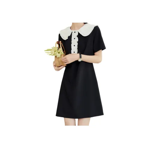 Lan Miao Короткий рукав Платье Женское