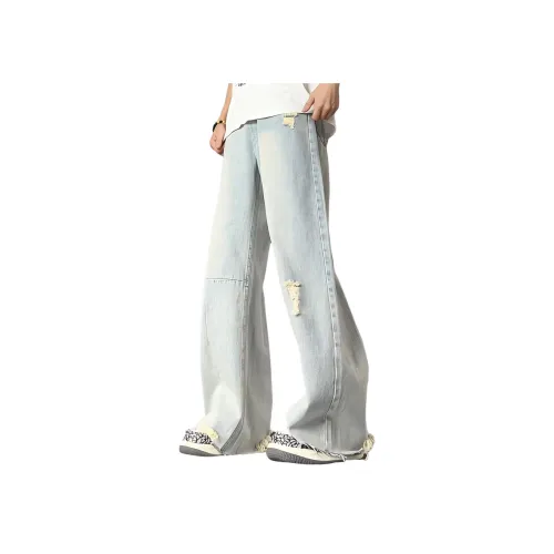 BEIOUGONGLVE Синий Унисекс Джинсы